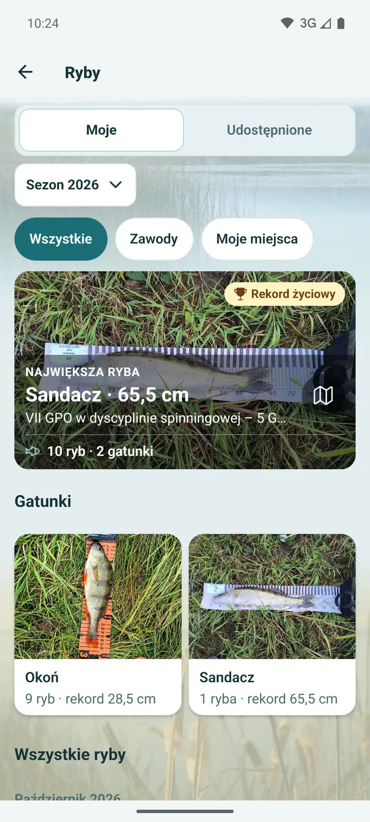 Moje ryby: największa ryba sezonu, gatunki i rekordy